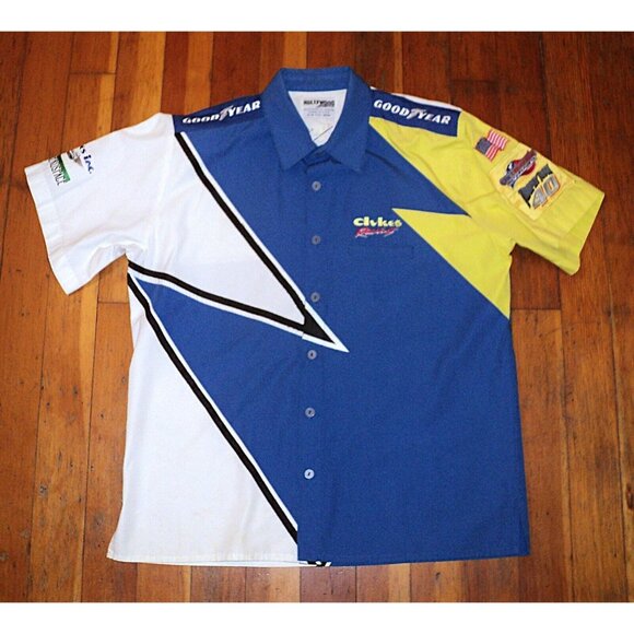 Vtg DUKES AEROSPACE RACING Goodyear PIT CREW SHIRT Hollywood - Made USA - Large - Picture 1 of 7